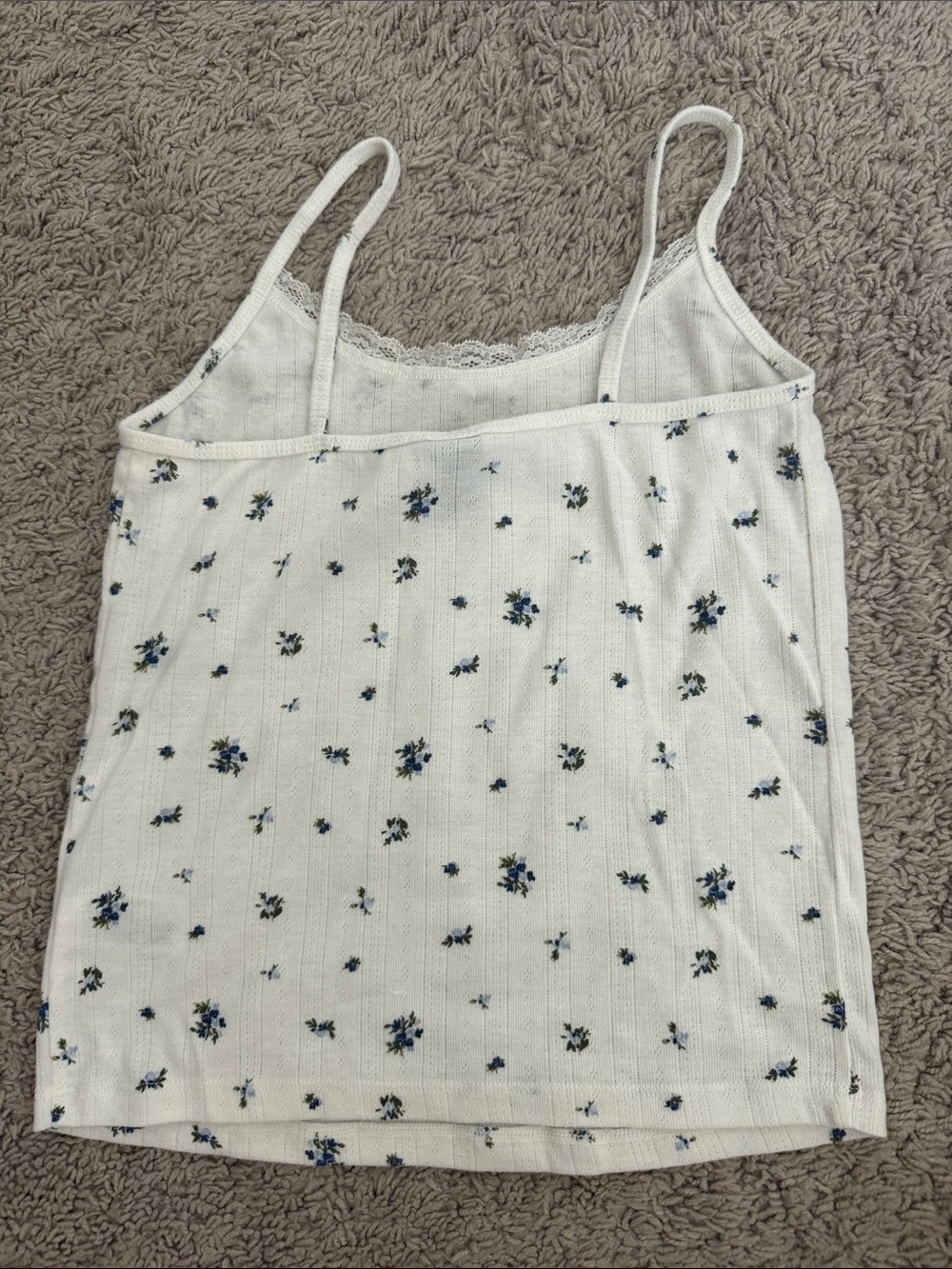 wild fable White Floral Lace-Trim Cami with Blue Accent - Picture 3 of 3